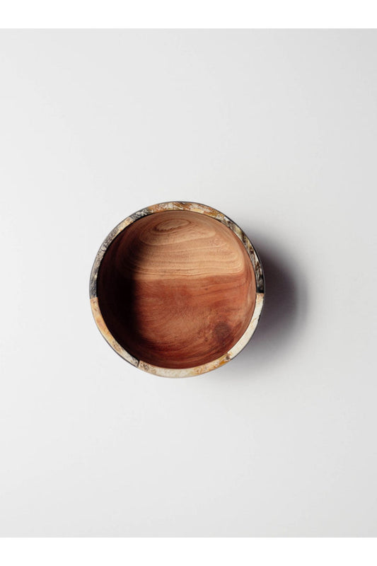 Wooden Bowl with Horn Rim