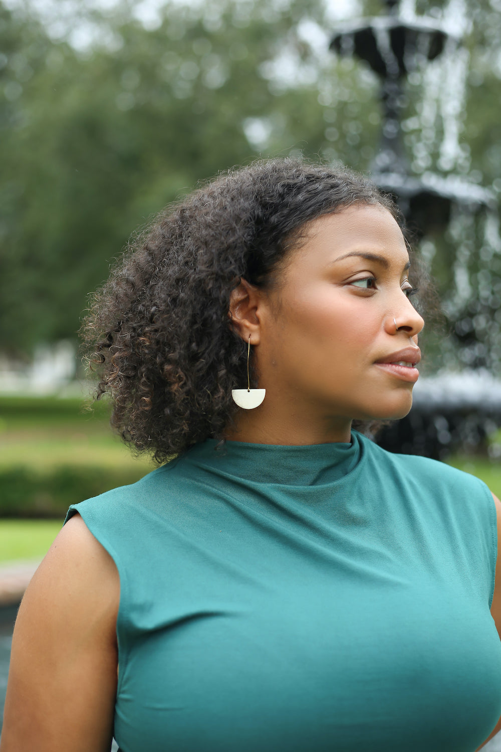 Marquise Moon Earring