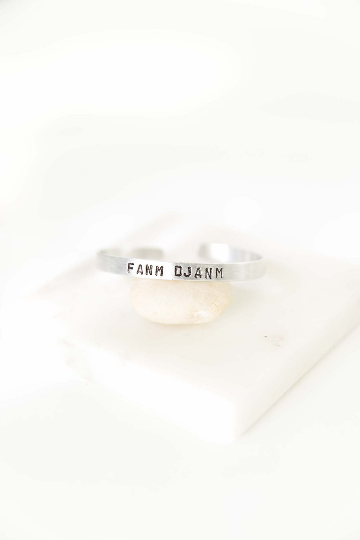 Aluminum Story Cuff - Haitian Phrases