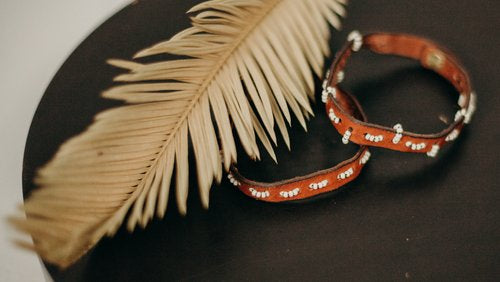 Beaded leather jumping bracelet