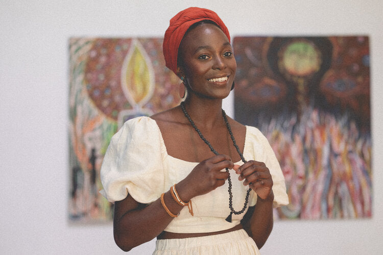 Terra Cotta Tassel Necklace