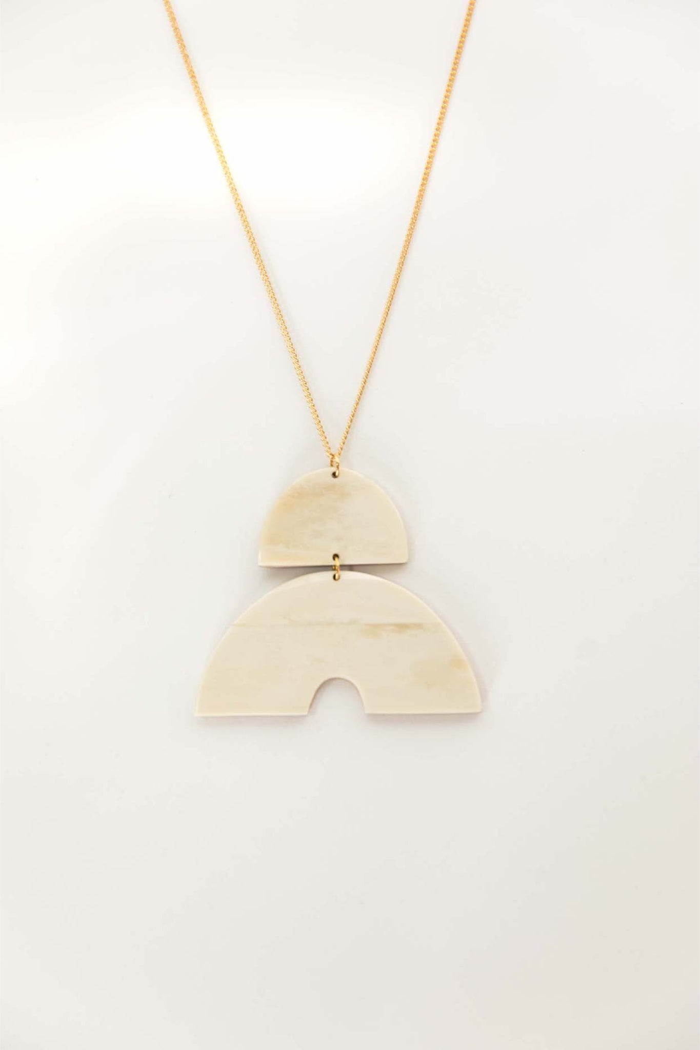 Arc Pendant Necklace in Bone