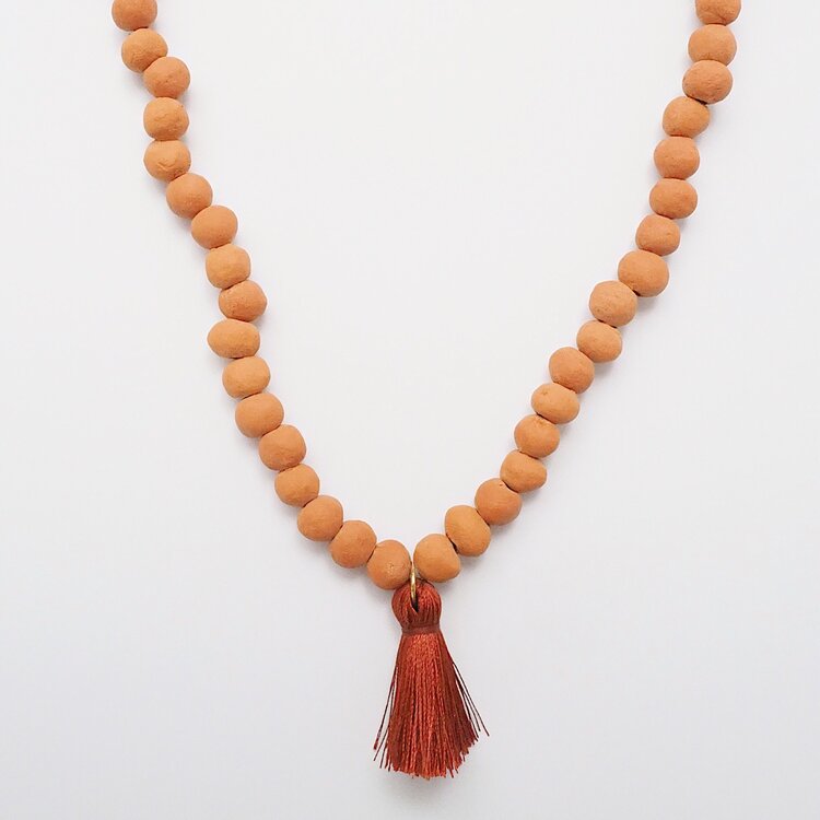 Terra Cotta Tassel Necklace
