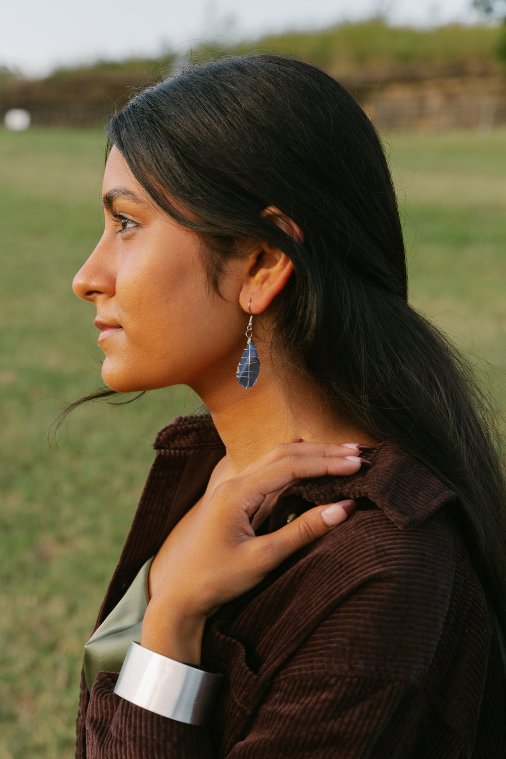 Tumbled Glass Earring