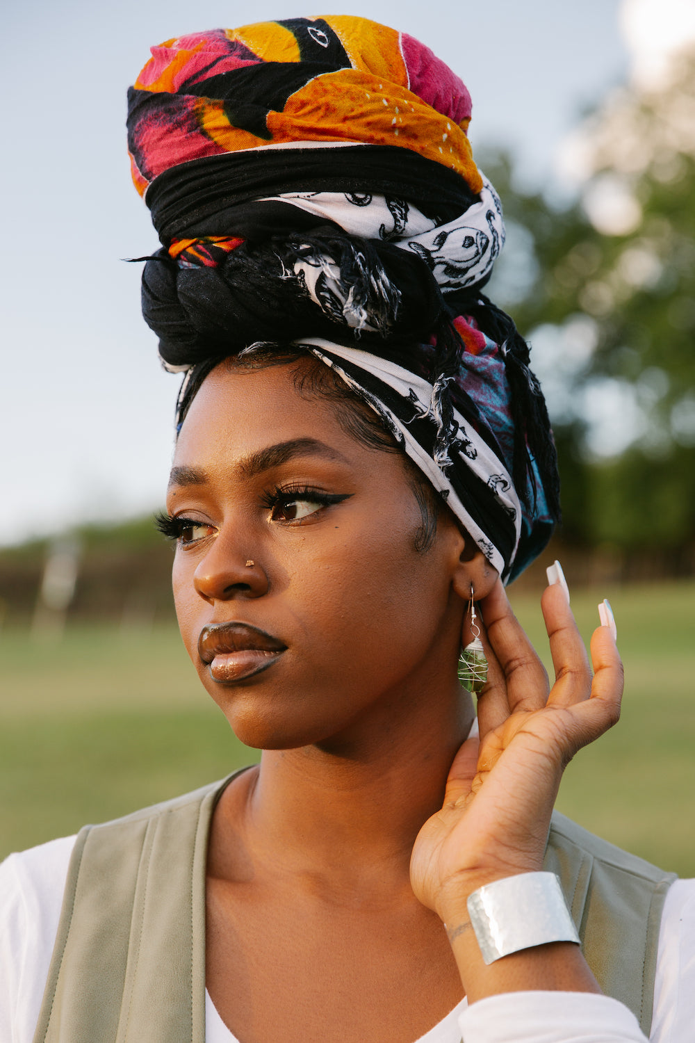 Tumbled Glass Earring