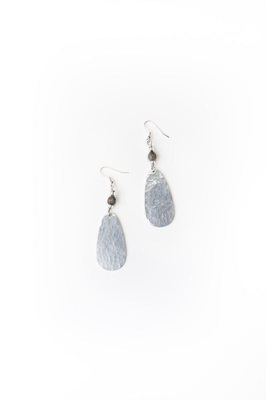 Ellipse Hammered Aluminum Earring