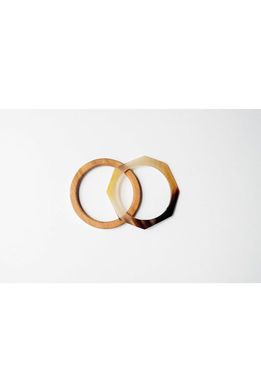 Wood and Horn Bracelet Set
